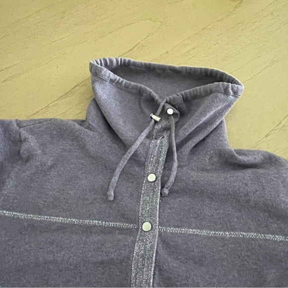 Chico’s Zenergy Snap Mock Sweater Plum Frost Heather Size 1 (M) Cotton Cashmere - Picture 3 of 11